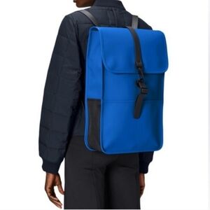 NWT Rains Waterproof Backpack Dark Blue Waves Full Size Unisex Denmark
